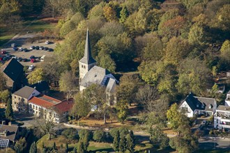Aerial view of the 1000-year-old Stiepel village church