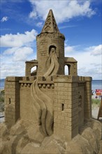 Sand sculpture of a castle