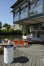 Alster river steamer on Osterbekkanal canal