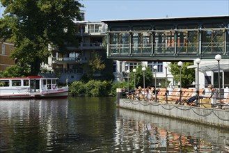 Alster river steamer on the Osterbekkanal canal