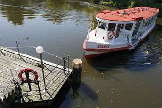 Alster river steamer on Osterbekkanal canal