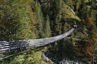 Suspension bridge across the Salza river