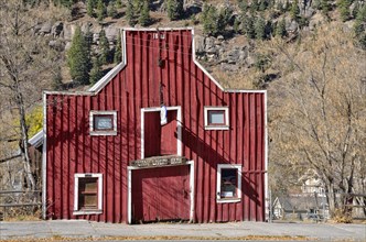 Historic horse station of a transportation company in the gold and silver mining town of Ouray