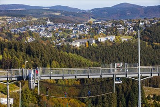 View of the town of Winterberg and the landscape of the Hochsauerlandkreis district