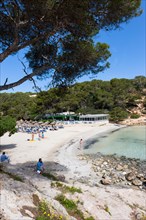 Restaurant at the hidden beach of Portals Vells