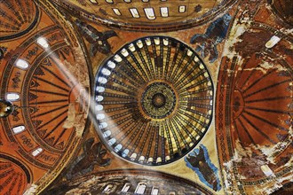 Islamic decoration on the domes of the interior of Hagia Sophia