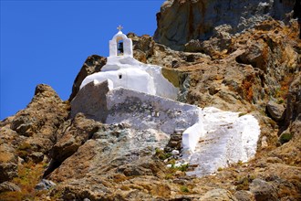 Hill-top Orthodox cave church above Naxos Thira