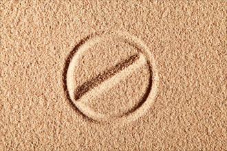 Circle with a diagonal line