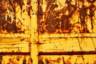 Yellow-orange paint and rust
