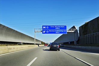 Noise barriers along the motorway near Munich