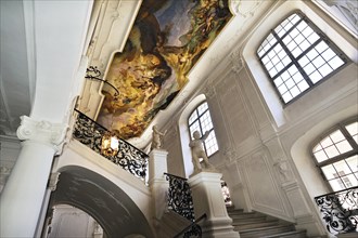 The Staircase and a ceiling fresco in the Residenz Eichstaett palace