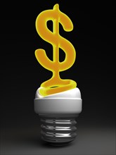 Energy-saving bulb with a dollar sign