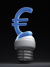 Energy-saving bulb with a euro sign