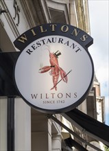 Wiltons restaurant sign in Jermyn Street