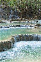 Pool and waterfall in the Tat Kuang Si waterfall system near Luang Prabang in Laos