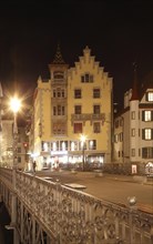 Reusssteg promenade at night