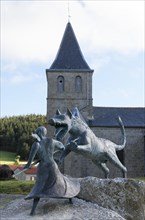 Monument of the Beast of Gevaudan in the village of Auvers