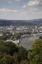 View of Deutsches Eck headland as seen from Ehrenbreitstein Castle