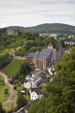View from the Saarburg castle ruins on the old town
