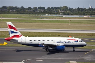 British Airways G-EUPR Airbus A319-131 aircraft on the manoeuvring area