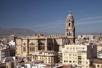 View from Alcazaba Fortress towards the historic city centre and Catedral de la Encarnacion