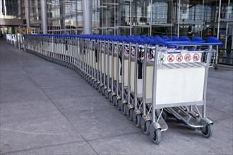Luggage trolleys at the airport