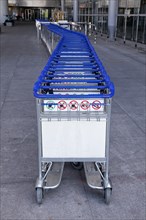Luggage trolleys at the airport
