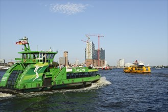 Harbour ferry on the Elbe river