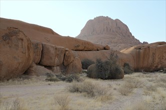 Rock formations and Great Spitzkoppe Mountain