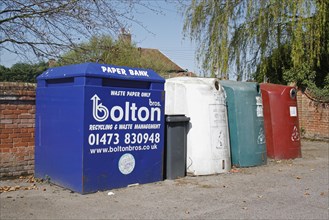 Recycling banks for paper and glass