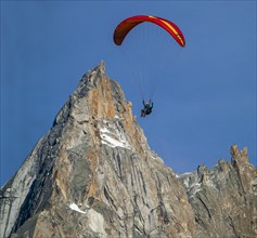 Paraglider at Mt Aguille de Blaitiere