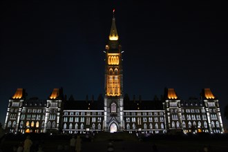Light show on Parliament Hill