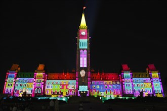 Light show on Parliament Hill