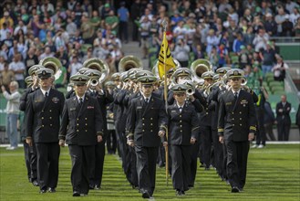 Navy midshipmen before the NCAA football game between the Navy and the Notre Dame on September 1