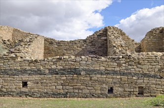 Masonry of West Ruins with dark sandstone bands