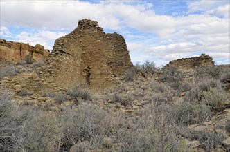Wall ruins of the historic Anasazi settlement