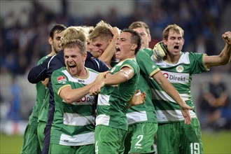 Cheering players of the SpVgg Greuther Furth team