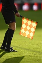 Linesman holding a flag with backlighting