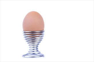 Brown egg in egg cup