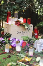 Grave of actor and entertainer Dirk Bach at Melatenfriedhof cemetery