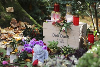 Grave of actor and entertainer Dirk Bach at Melatenfriedhof cemetery