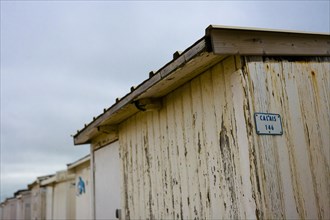 Bathing huts on the beach of Calais