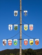 Guild pole with the emblems of all the trades of the town
