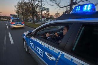 Police patrol car in an emergency operation