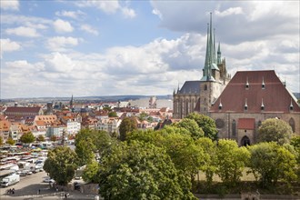 View over Erfurt with Cathedral and Church of St. Severus