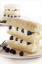 Millefeuille with blueberries