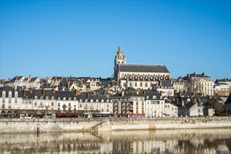 Town of Blois and Cathedrale Saint-Louis on the Loire River