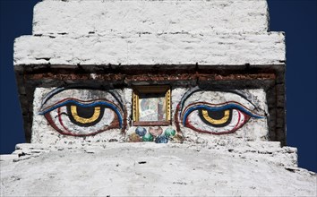 Eyes detail of Chendebji Chorten