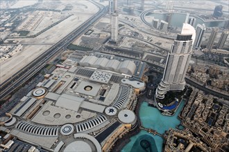 View from Burj Khalifa over Dubai Mall