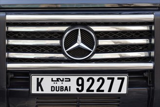 Mercedes with a Dubai number plate